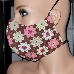 Woman's mask- Pretty Floral- Pink/brown